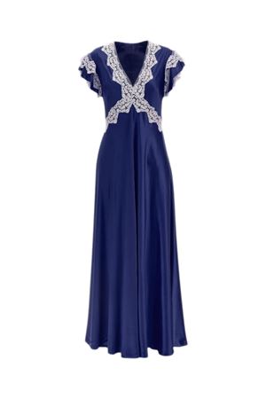 Abito lungo in raso blu ALBERTA FERRETTI | A042216271290